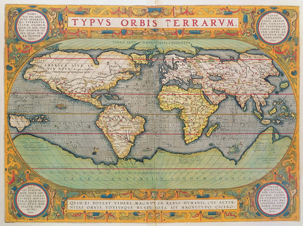 Typus Orbis Terrarum, mapa świata, z 'Theatrum Orbis